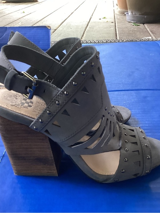 Vince Camuto Gray Cutout Studded Slingback Heels, size 6.5